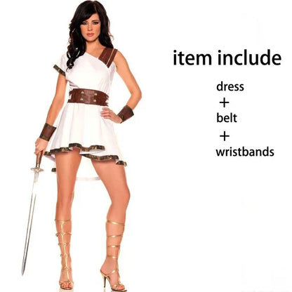 Gladiator Costume Cosplay Warrior Egyptian Halloween Couple Roman Greek Ancient