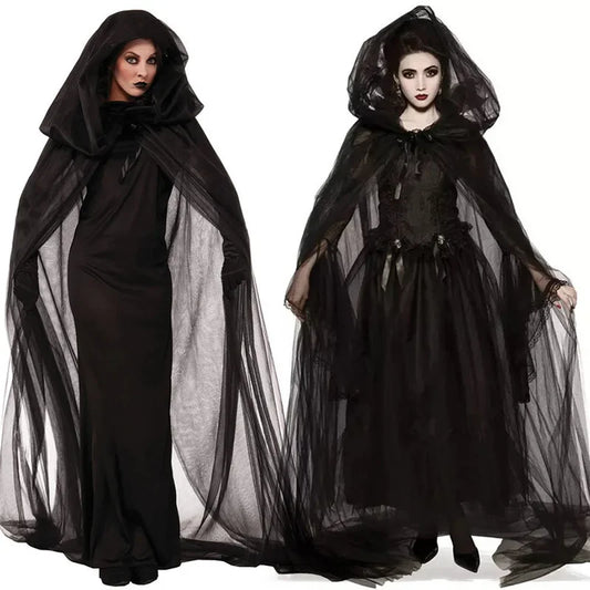 Costume Day Black of Bride Vampire Dead Witch Uniform Ghost Long The