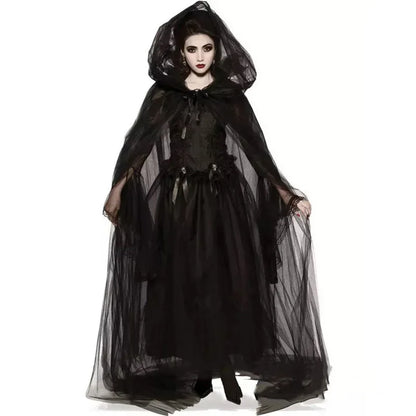 Costume Day Black of Bride Vampire Dead Witch Uniform Ghost Long The