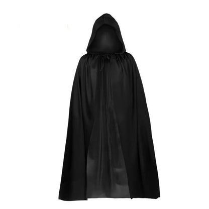 Black Holiday Cloak Skull Halloween Ball Costume Prop Death Skeleton