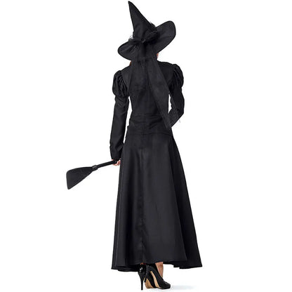 Costume Wicked Halloween Black Full Deluxe Adult Length Wizard Dress Witch Children