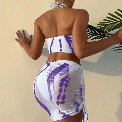 Amy Fashion - Sexy Wrap Hollow High-Waist String Bikini Sets