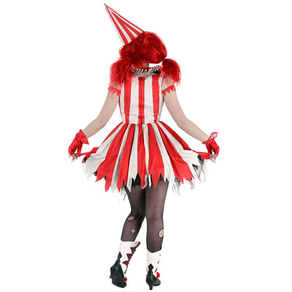 Clown Circus Vampire Blood Suits Halloween Happy Costume Party