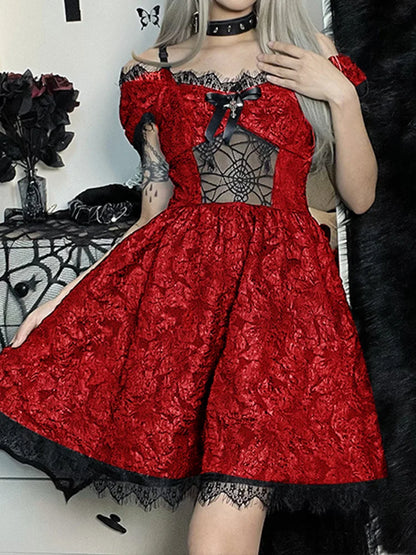 Cutouts Waist Prom One Aesthetic Strap Lace Clubwear Mini Grunge Party Shoulder A-Line Y2K High Dress Elegant Sexy