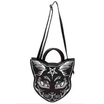 Bag Cat Gothic Handle Pentacle Top Fashion Punk Style