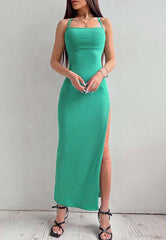 Slim Knit Side Slit Dress