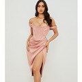 Amy Fashion - White Off Shoulder Sexy High Split Strapless Dress