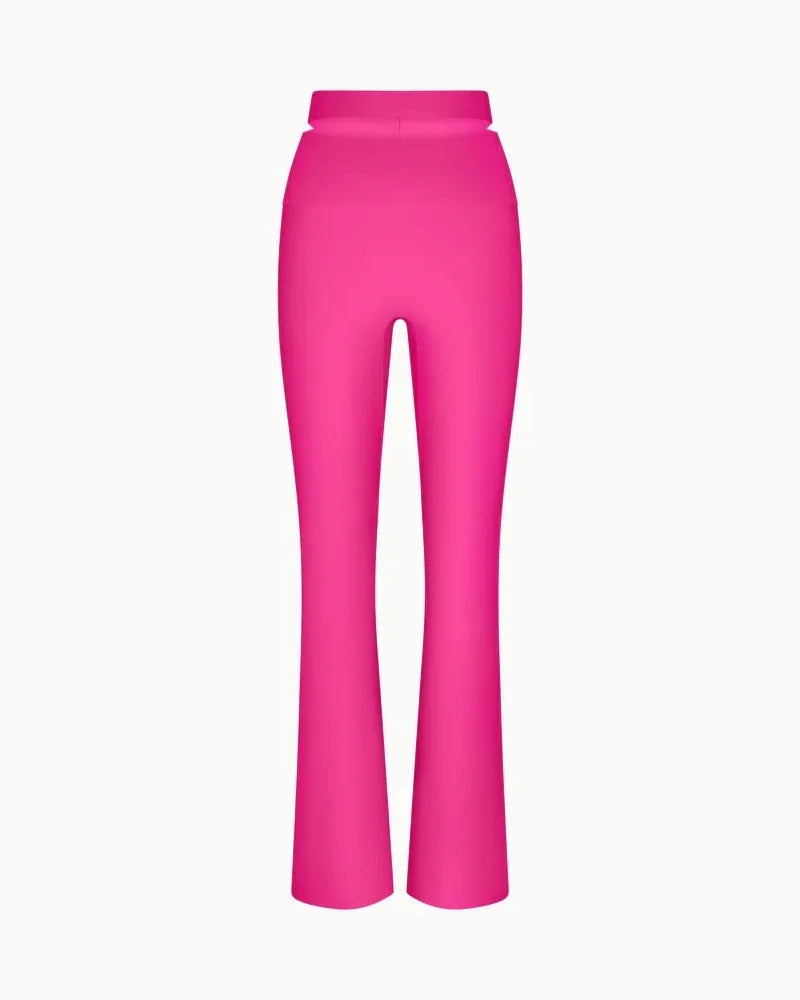 Sleek Stretch Cutout Foldover Trouser