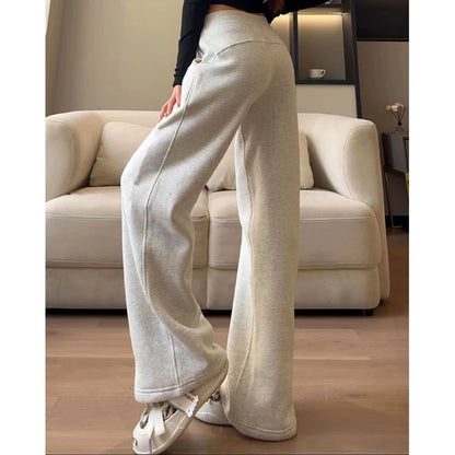 Micro Flare Draping Slim High-Waisted Loose Casual Pants