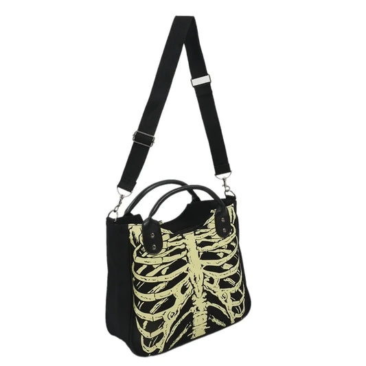 Punk Skeleton Designer Rock Fashion Bag Gothic Skulls Female Luminous Crossbody Bones Casual