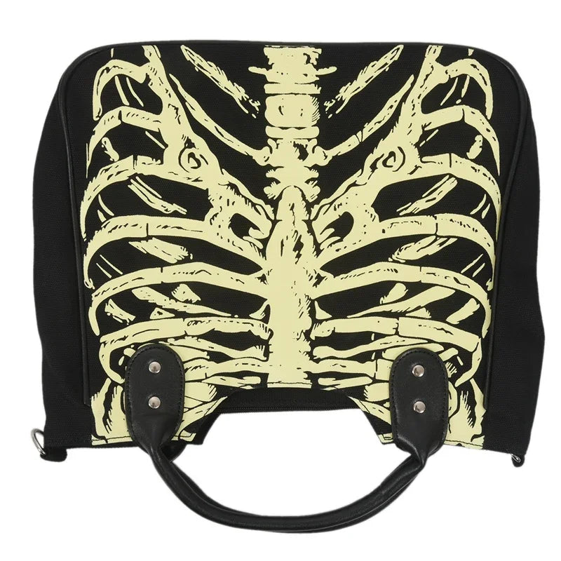 Punk Skeleton Designer Rock Fashion Bag Gothic Skulls Female Luminous Crossbody Bones Casual