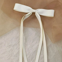 Sweet Solid Color Head Bow Headdress - Christmas Hair Accessory White Accessories-L