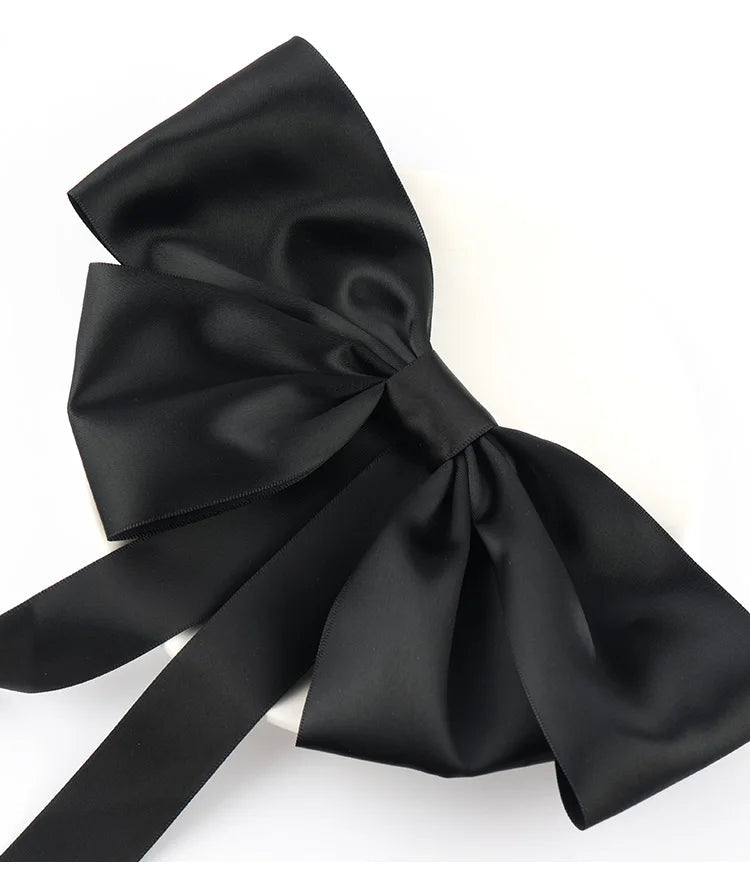 Korean Fashion Black Ribbon Bow Tie Christmas Hair Accessory