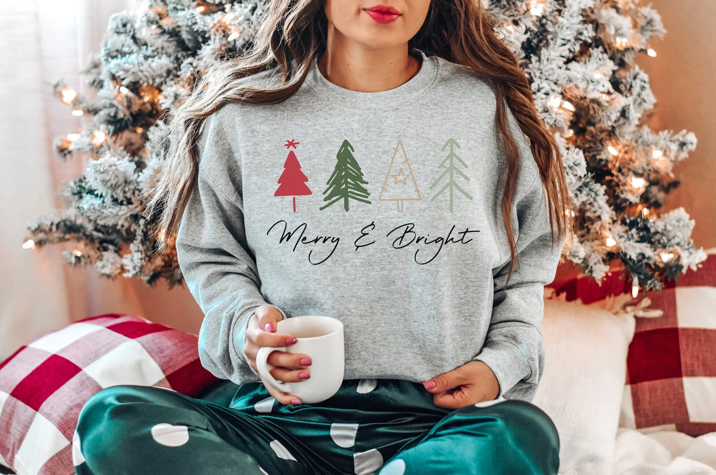 Modern Female All-match Christmas Hoodie - Merry Bright Outdoors