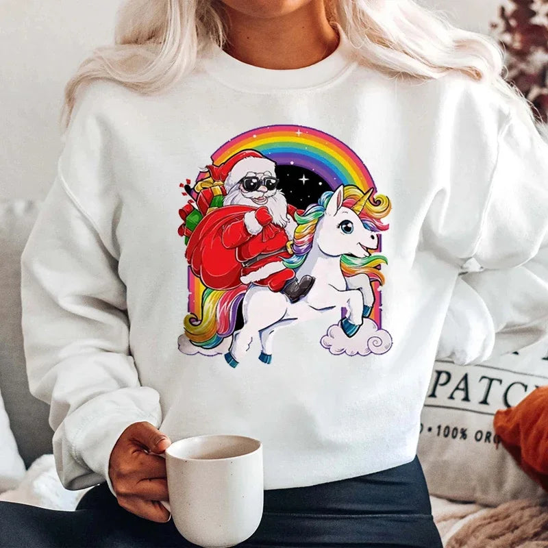 Santa Claus Reindeer Navidad Harajuku Y2K Unisex Christmas Hoodie