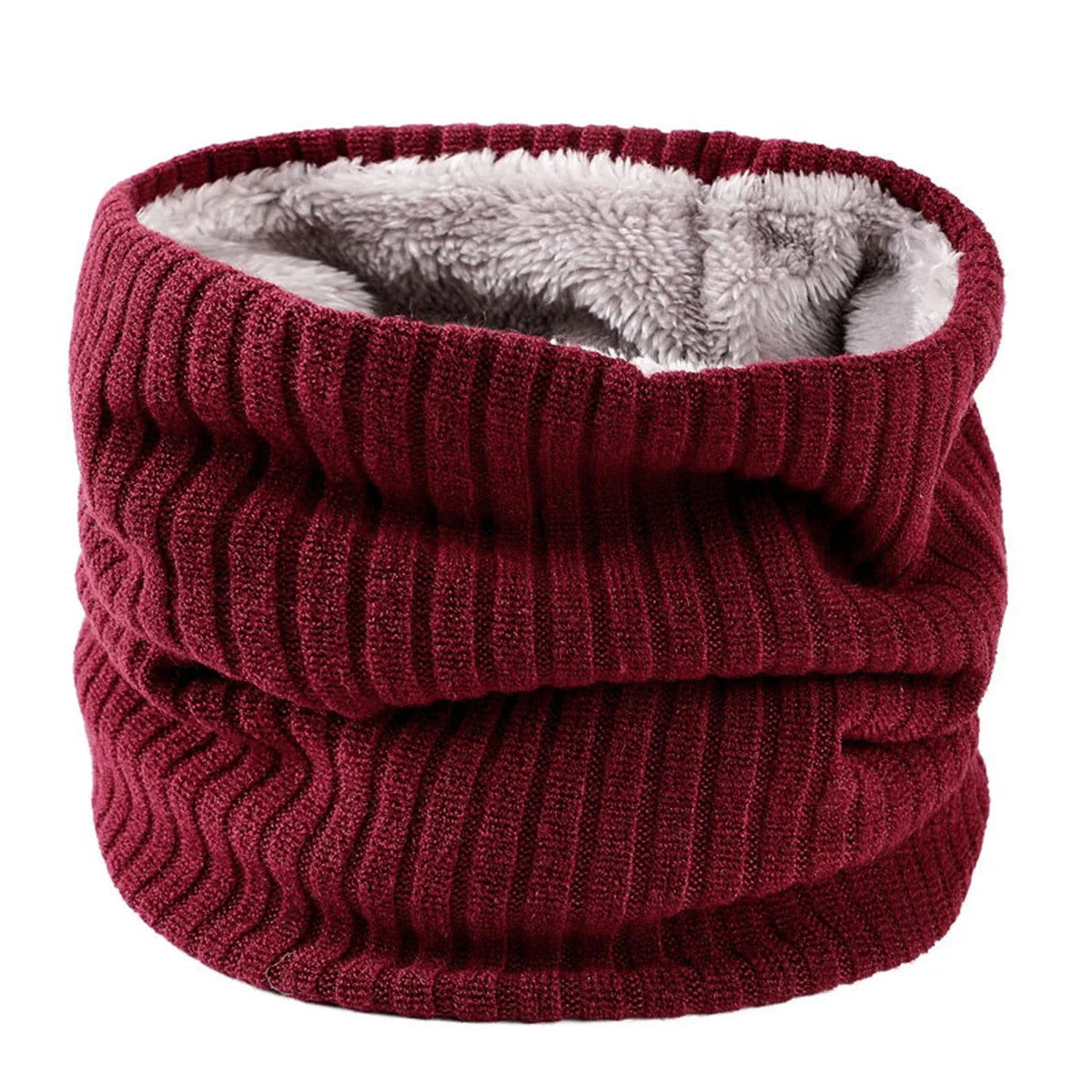 Cashmere Knit Ring Wool Neck Warmer Scarf for Women