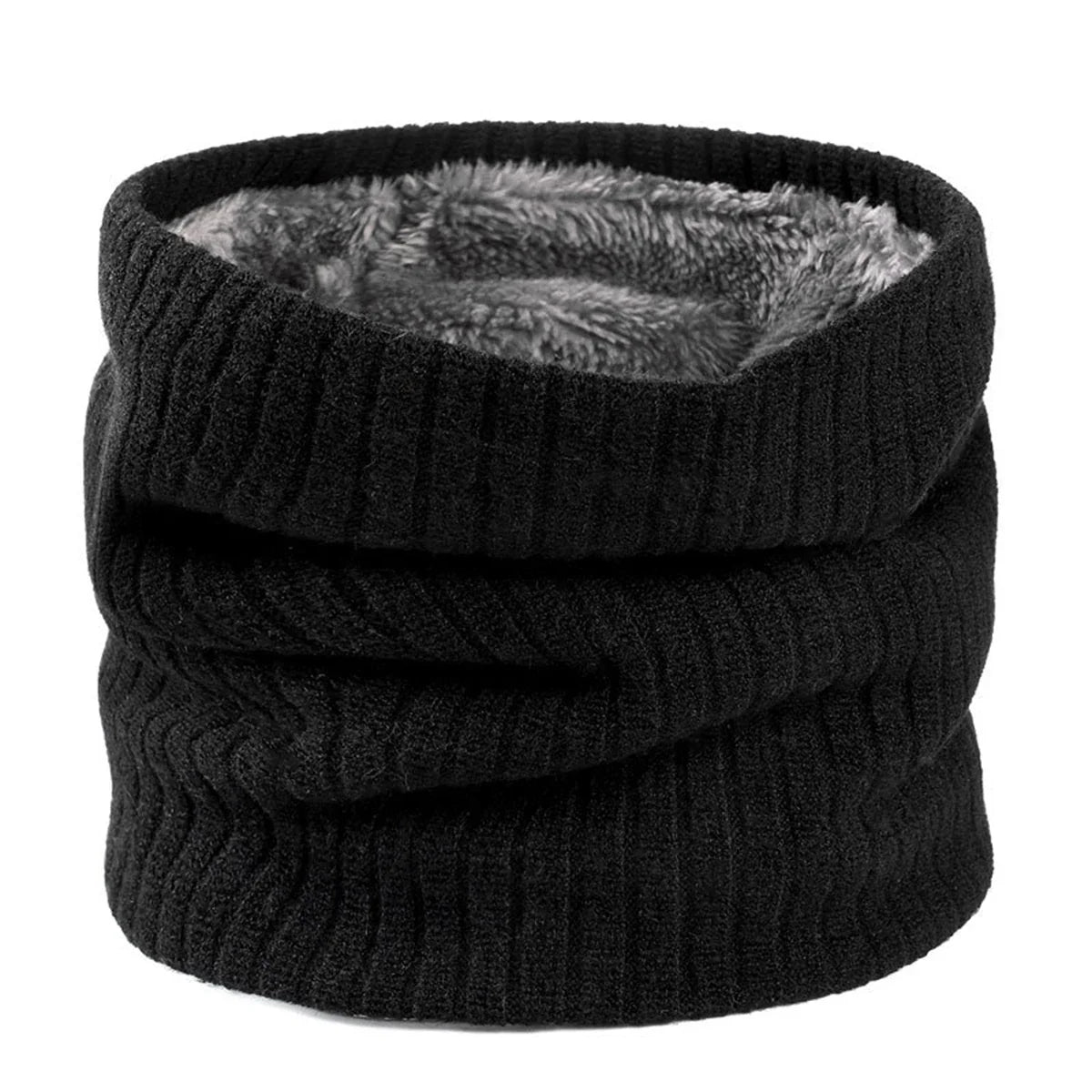 Cashmere Knit Ring Wool Neck Warmer Scarf for Women