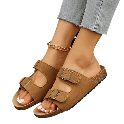 Belt Buckle Flat Summer Beach Sandals Buckle New Women's Shoes