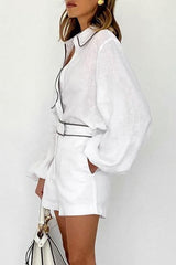 cotton and linen long-sleeved summer suit