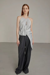 Black Wide-Leg High-Waist Trousers