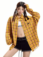 Retro Plaid Long-Sleeve Shirt