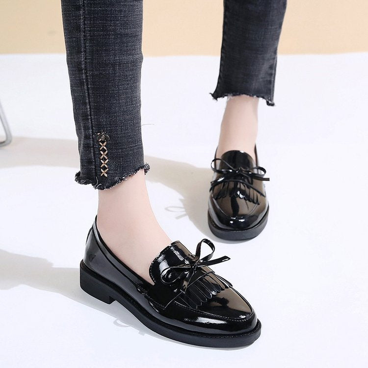 Chunky Heel  Plus Size Women's Butterfly Bow Loafers Spring Autumn 2024 Shoes