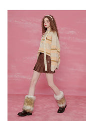 Pink Striped Mohair Sweater