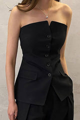 Black Sleeveless long Vest