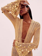 Celeste Gold Sequin Gown