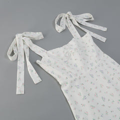 Suspender Ivory Print Dress