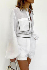 cotton and linen long-sleeved summer suit