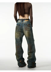 Distressed Baggy Ripped Denim Jeans