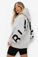 Loose Fit Hoodie with Big Thick Letters