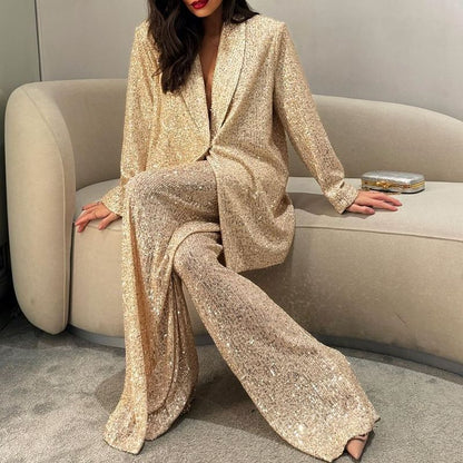 Sequin Elegant Fashion Casual Suit