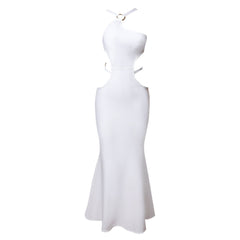 One Shoulder Sleeveless Cut Out Maxi Bandage Dress PZC1571