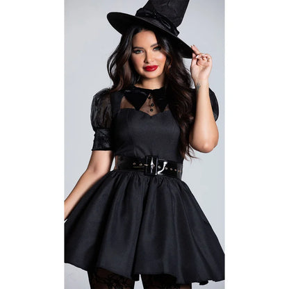 Halloween Black Performance Sexy Costume Plus Size Witch Sorceress Carnival