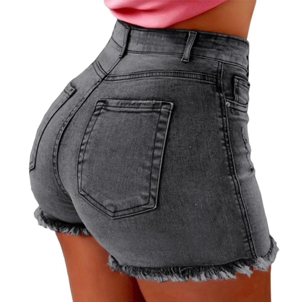 Plus Summer Sexy Fashion Casual Hot Denim Tassels Short