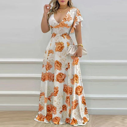 Amy Fashion - 2024 Waist-Flare Summer Daily Casual Boho Dress