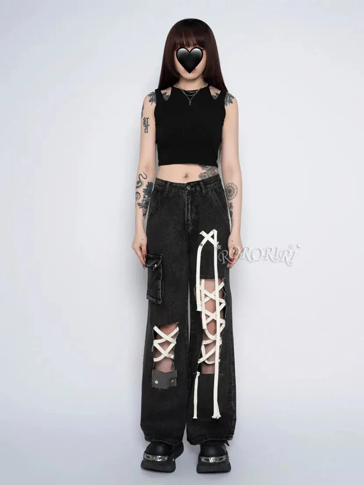 Grunge Pants Hole Halloween Ripped