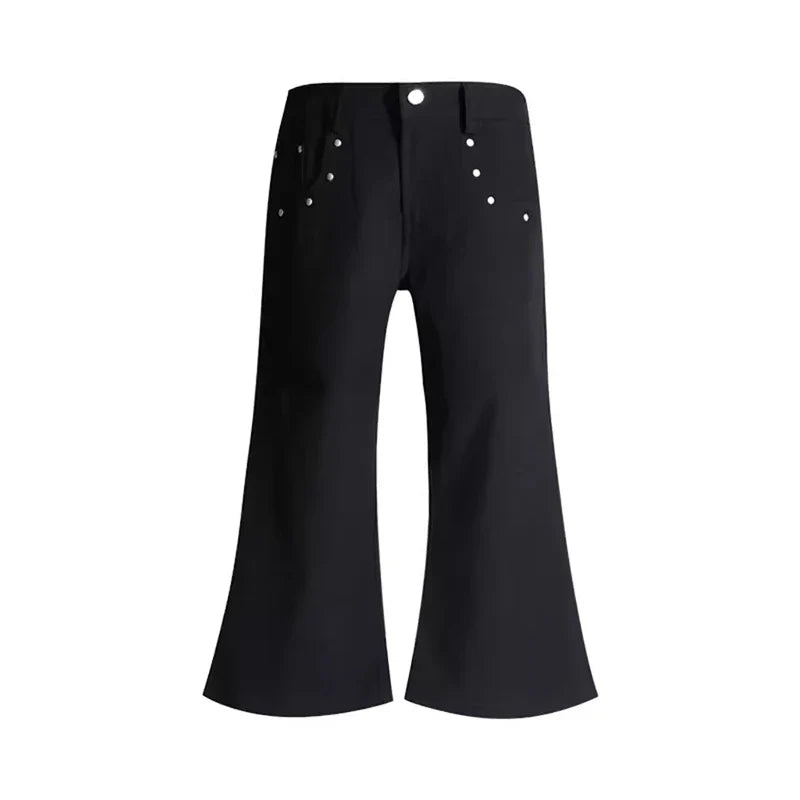 Halloween Pants Flare Solid Rivets