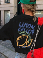 Lemon Graphic Loose Cotton T-shirt