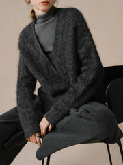 Alpaca V-neck Chic Warm Knit Cardigan