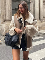 Sleeveless Suede Shearling Fleece Coat