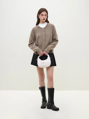 Handmade Bow Full Sleeve Knit Cardigan