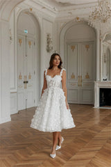 Lace V Neck Knee A-Line Vacation Dress