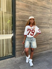 Loose Print Street Spring T-shirt