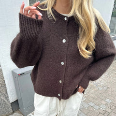 Y2K O-neck Lazy Fit Knit Cardigan