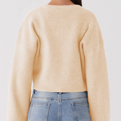 Loose O-neck Y2K Knit Cardigan