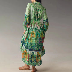 Vintage Floral Shirt Loose Vacation Dress