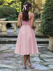 Strap Strap A-Line Party Midi Dress